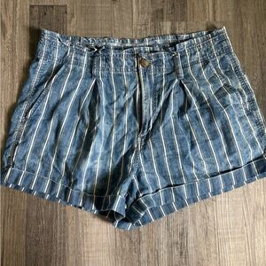 American Eagle Outfitters Blue and White Shorts High-Waisted